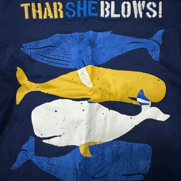 Crazy 8 Baby 12-18M “Thar She Blows” Whale Long Sleeve Shirt - Picture 2 of 4